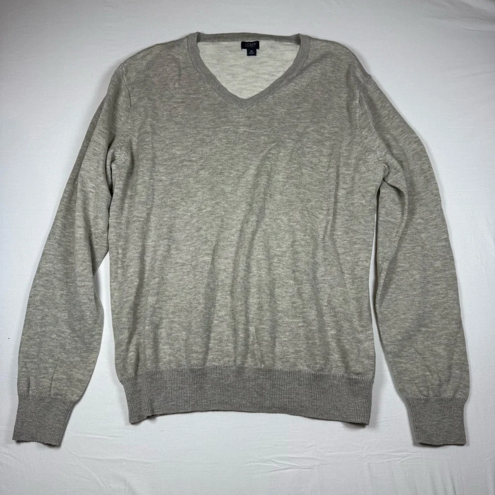 J. Crew Light‎ Gray V-Neck Sweater